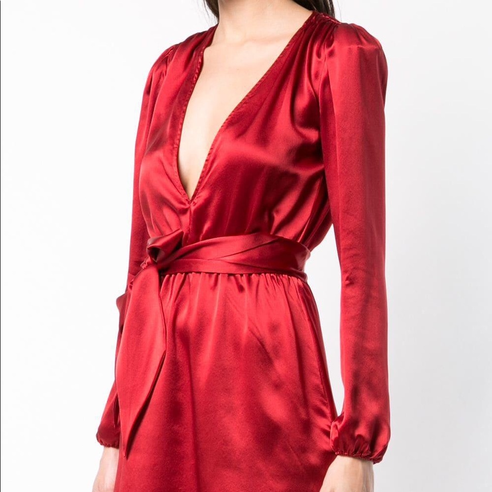 BNWT SILK Reformation Nora dress in Red